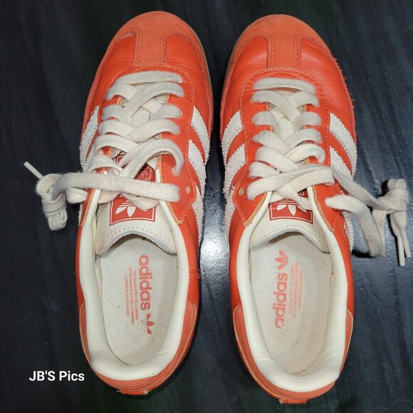 Adidas Samba Women's OG Originals Collegiate Orange & Cream White Gum Sole Shoes - Picture 11 of 16